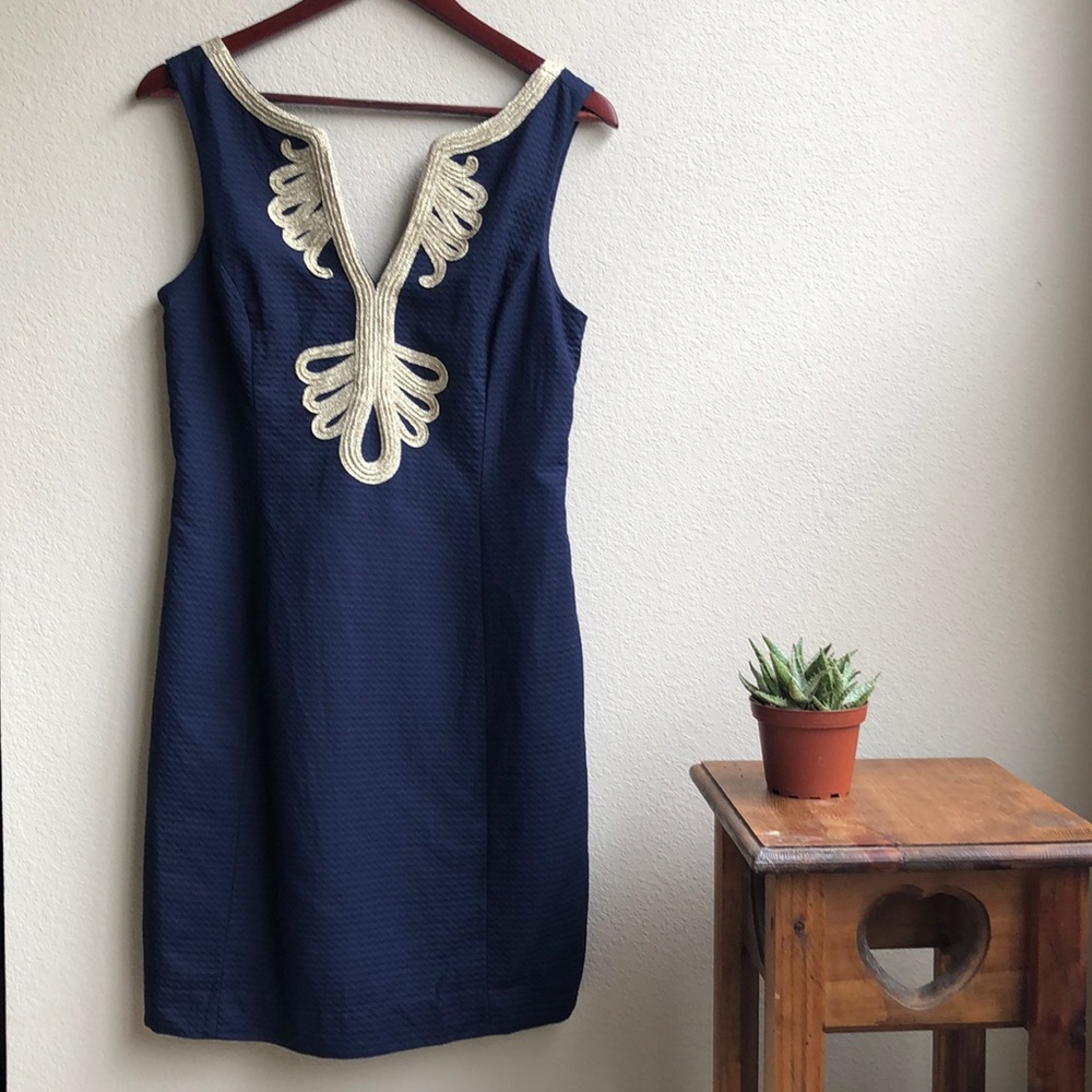 Lilly Pulitzer Janice Shift Dress Navy - Sz. 6